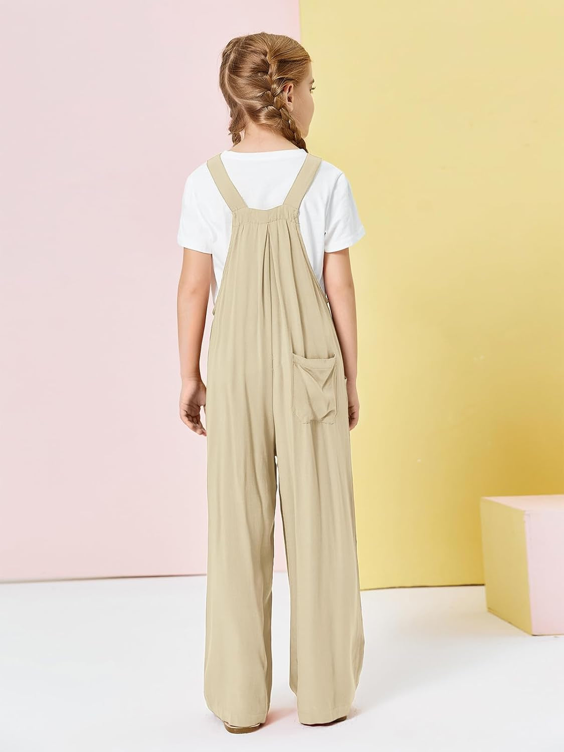 Casual Sleeveless Wide Leg Jumpsuit with Pockets 