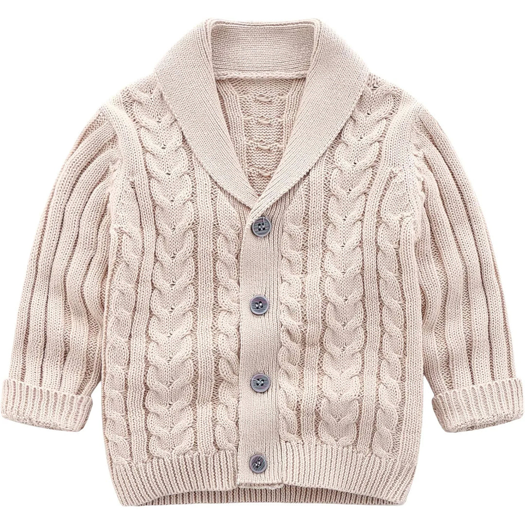 Infant Baby Cardigan Crochet Sweater V-Neck，Toddler Knit Button up Knitted Pattern Pullover Sweatshirt