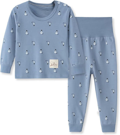 100% Organic Cotton Pajamas Set Long Sleeve Sleepwear