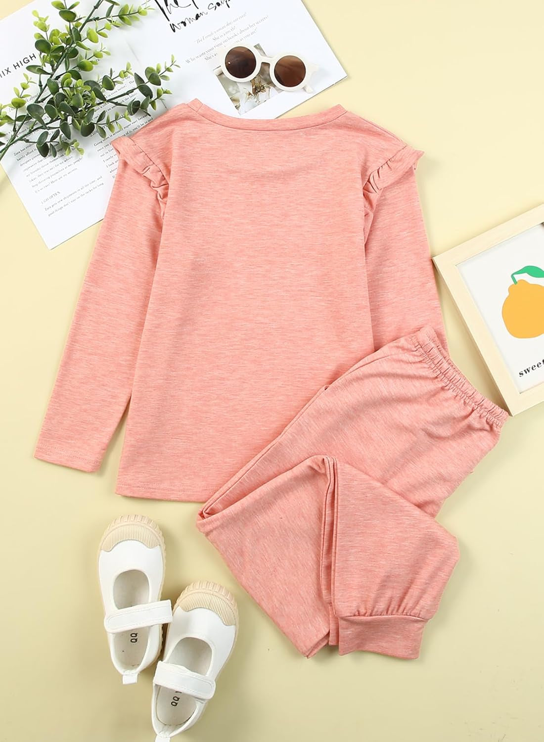 Ruffle Shoulder Sweatsuit Outfits