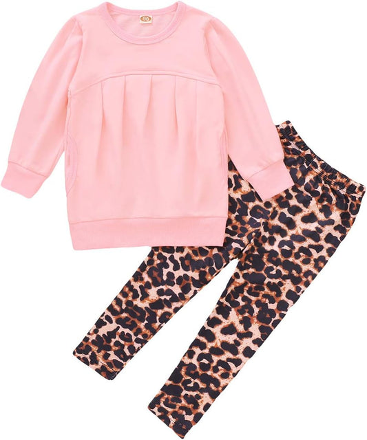 Toddler Girls Long Sleeve Tops+Long Pants Set