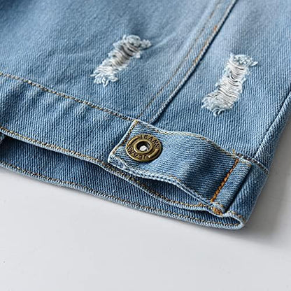 Denim Jacket Long Sleeve Button Up Casual Outerwear