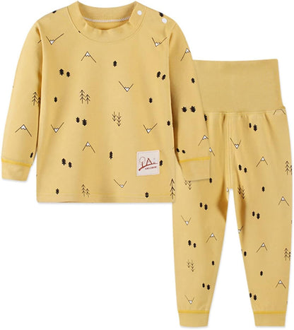 100% Organic Cotton Pajamas Set Long Sleeve Sleepwear