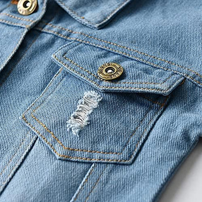 Denim Jacket Long Sleeve Button Up Casual Outerwear