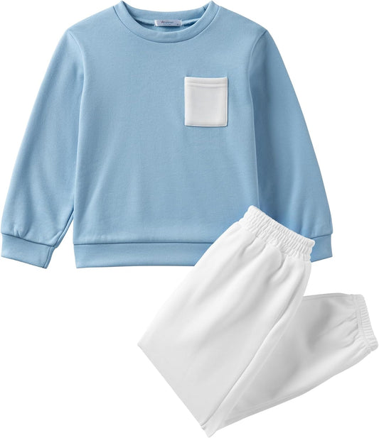 Fleece Colorblock Sweatshirt & Pants Set 