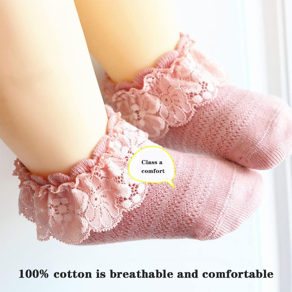 5 Pairs Toddler Baby Girl Ruffle Lace Socks 