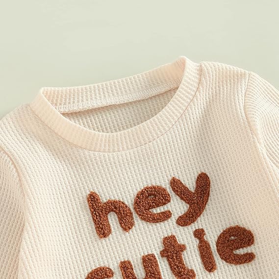 Hey Cutie or Dinosaur Long Sleeve Sweatshirt Pants 2pc Outfit 