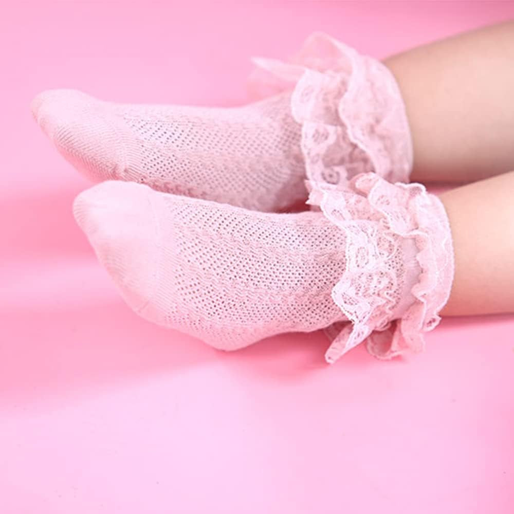 5 Pairs Toddler Baby Girl Ruffle Lace Socks 