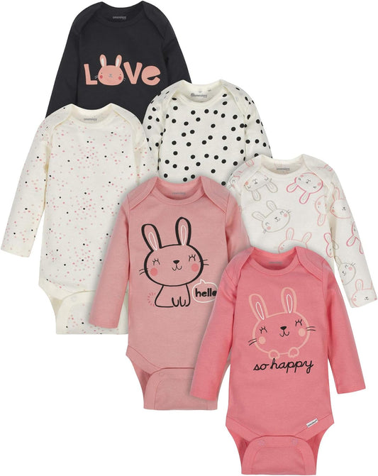 Unisex-Baby 6-Pack Long Sleeve Bodysuits