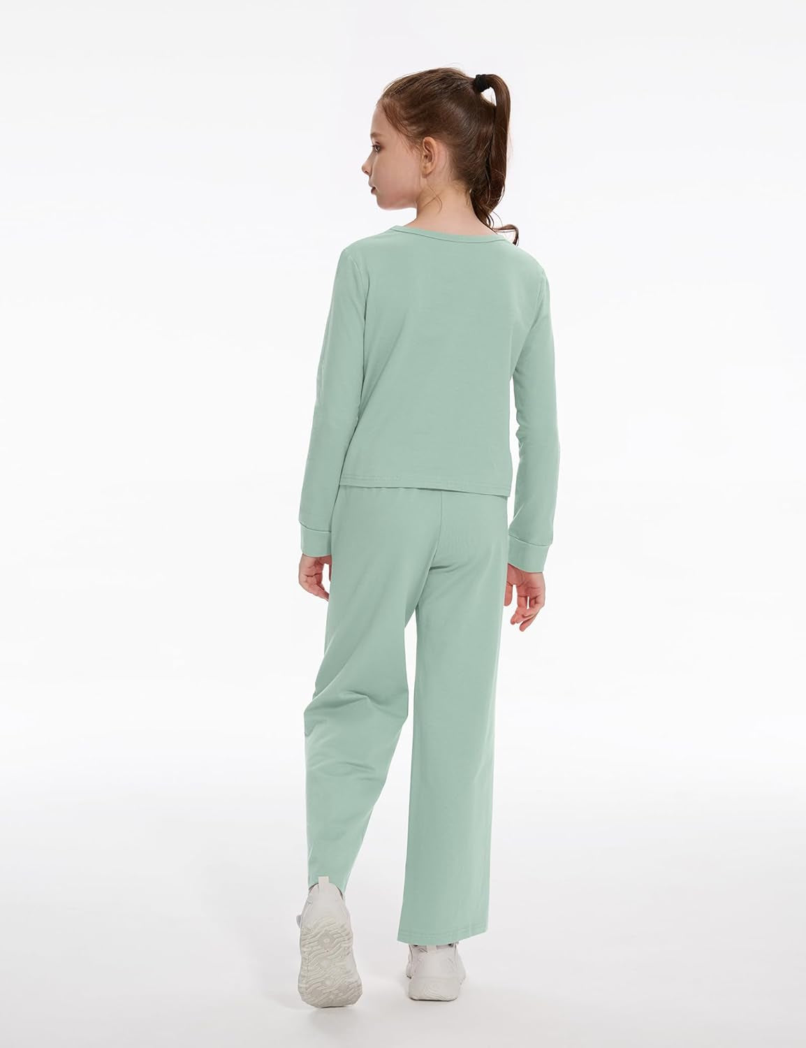 Solid Long Sleeve Twist Crop Top and Wide Leg Pants 